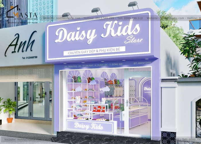 Thiết kế shop phụ kiện cho bé Daisy Kids, Đồng Nai